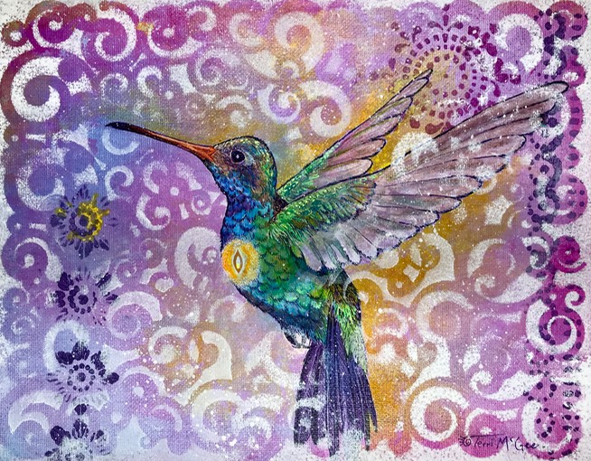 InnerLight7 hummingbird 8x10 Canvas
