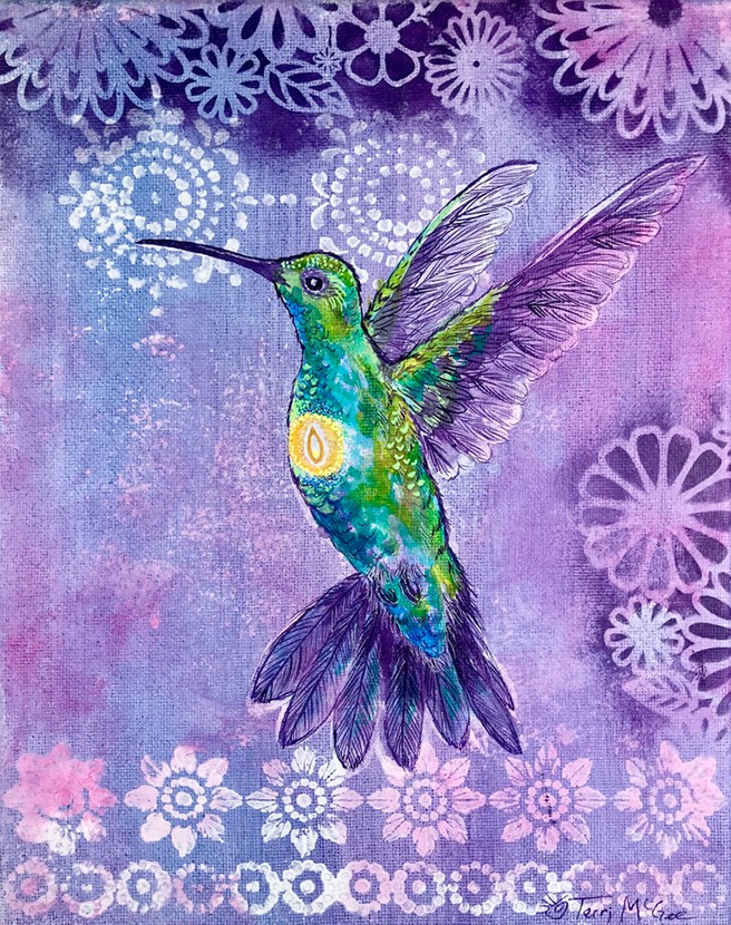 InnerLight Hummingbird9 8x10 Canvas